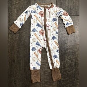 Bamboo Baby Sleepie Zippy Sports Baseball Print 12-18 month